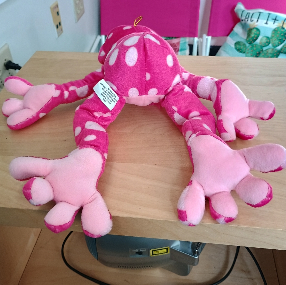 Burton Burton Kiss Me long legs & Arms polka dot Sitting pink plush frog ๐ธ 13in - Picture 9 of 16